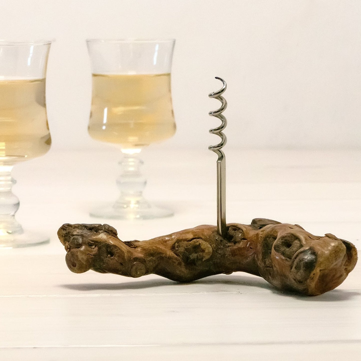 steel screw, wooden handle