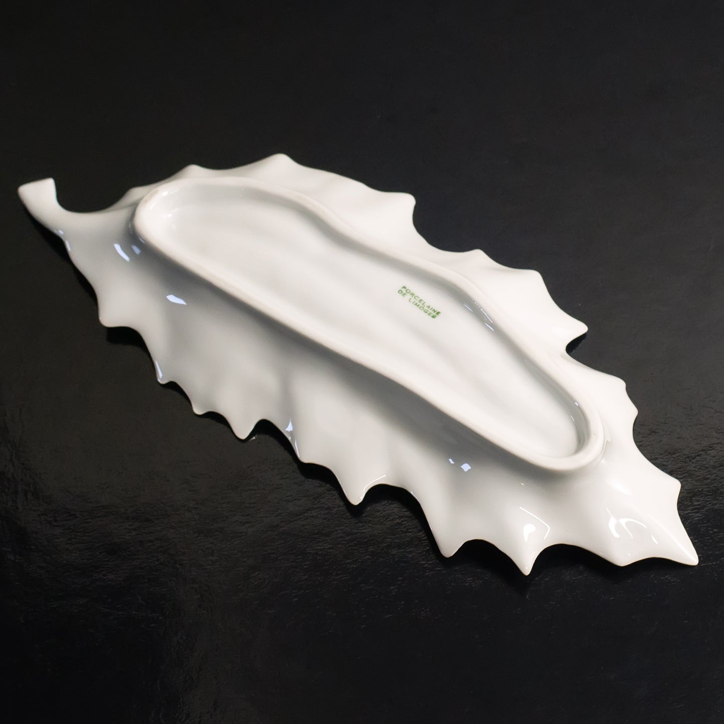 Limoges porcelain leaf shaped dish