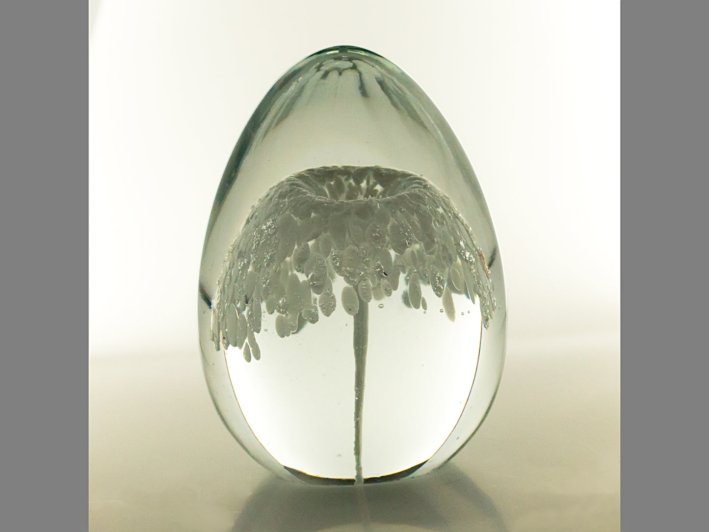 Egg shaped glass Scottish paperweight