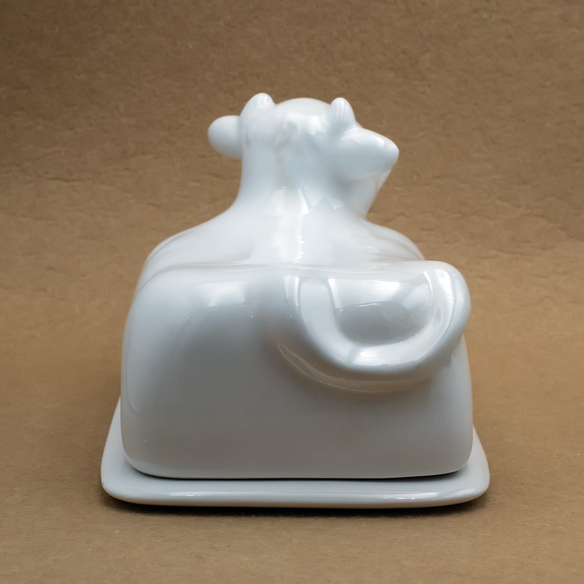 Ceramic butter dish with cow