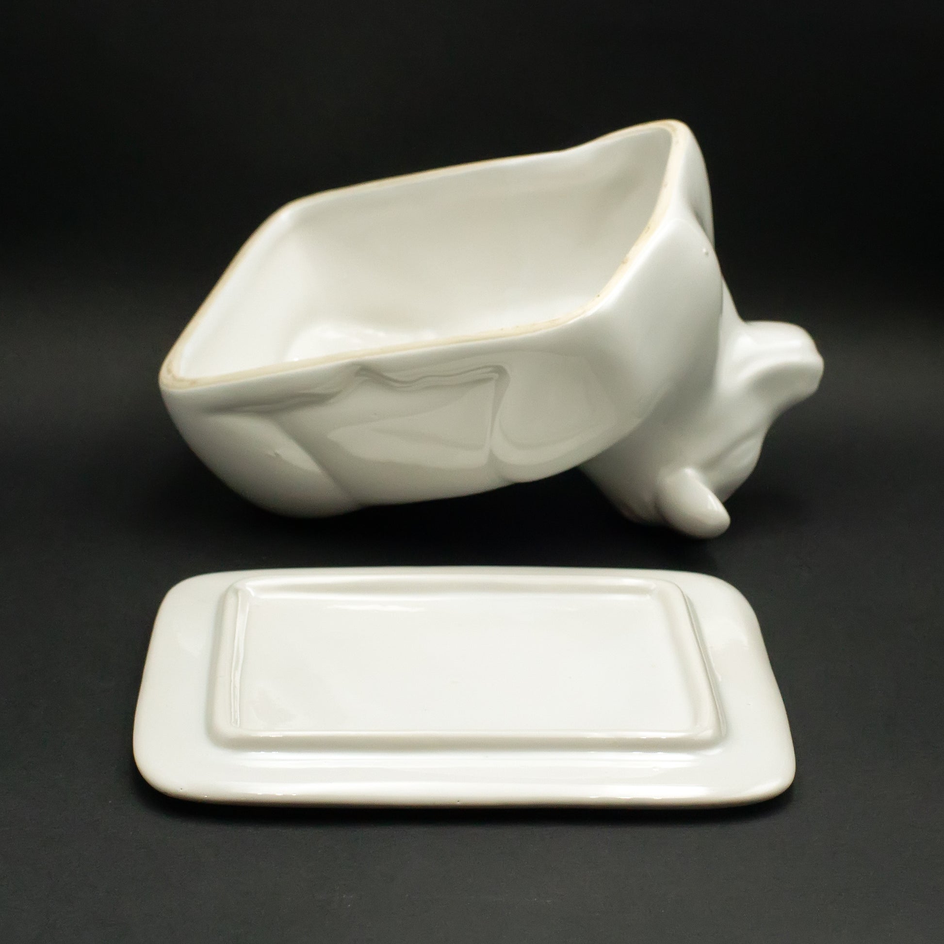 Ceramic butter dish with cow