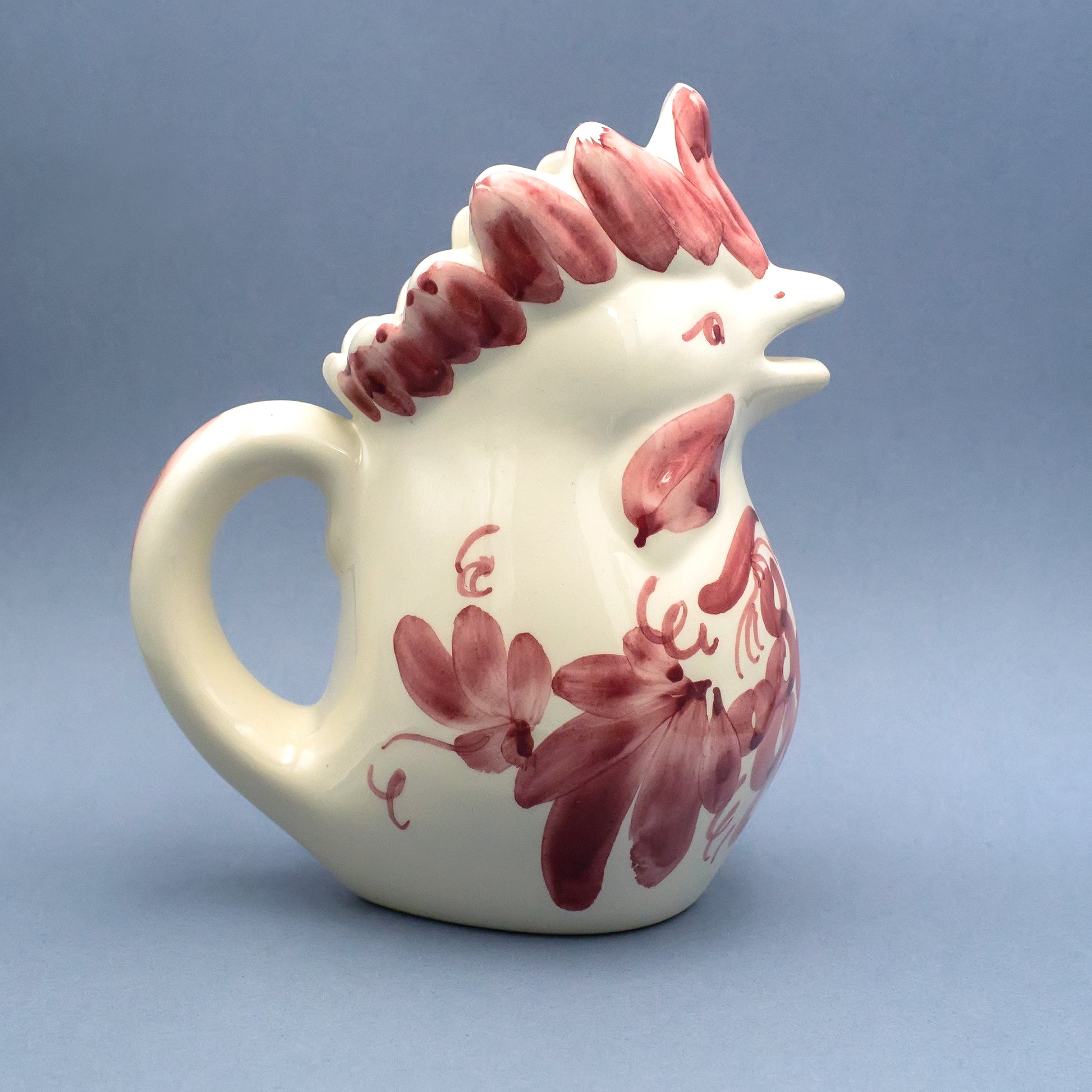 Red white italian rooster jug