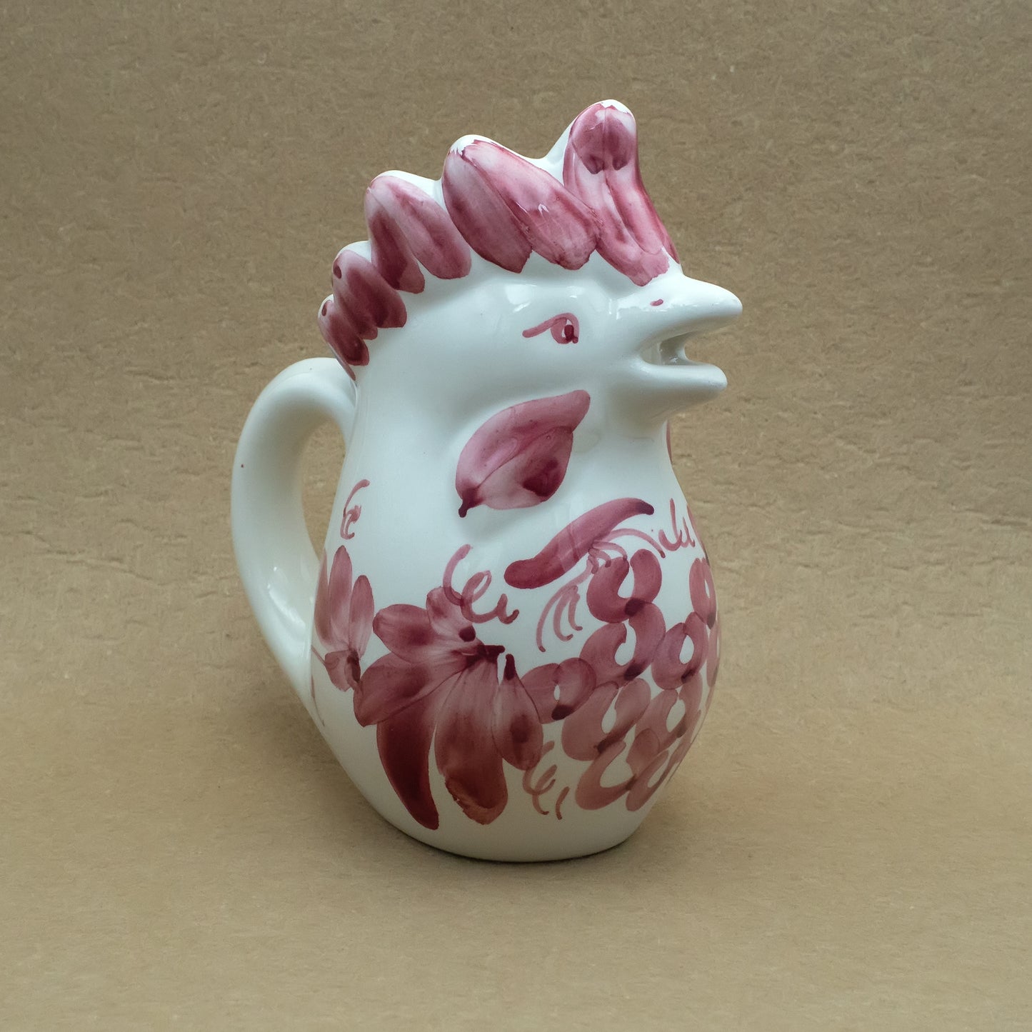 Red white rooster jug