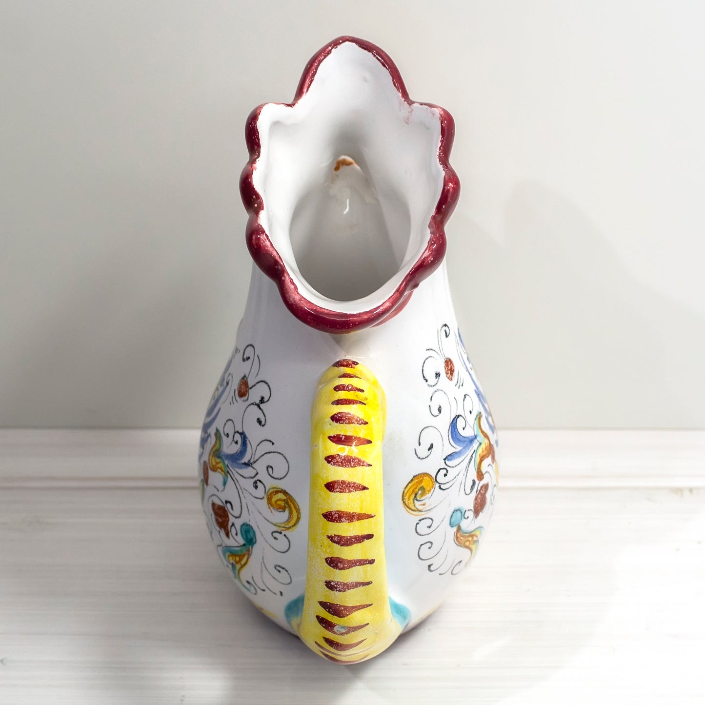 Ceramic rooster pitcher