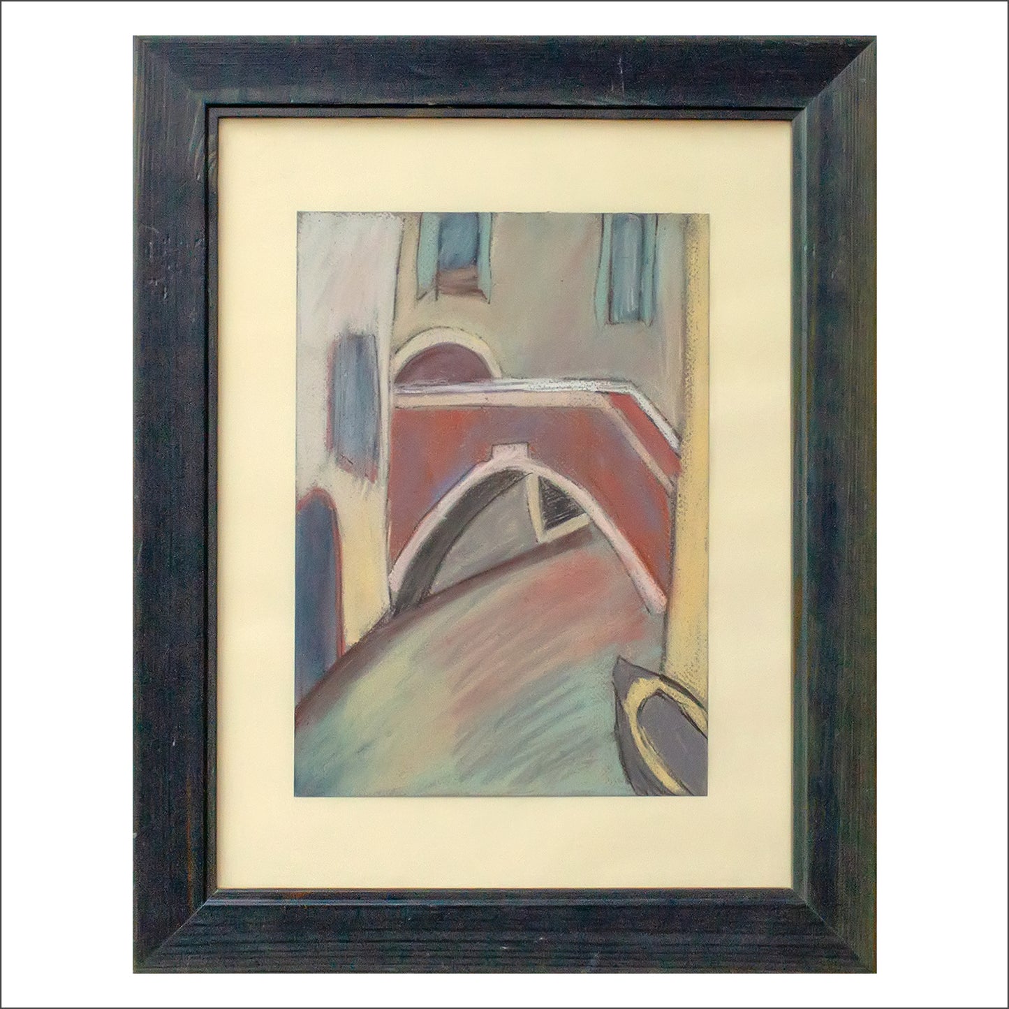 Venice. A Bridge. Pastel by Katia Demyanova. Wooden frame