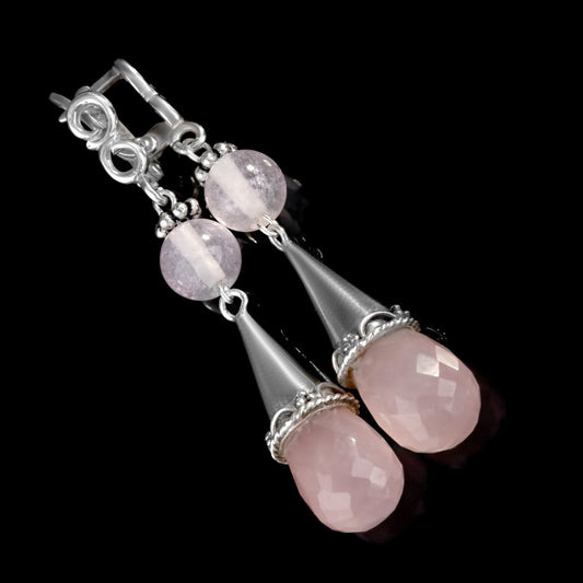 Rose quartz earrings