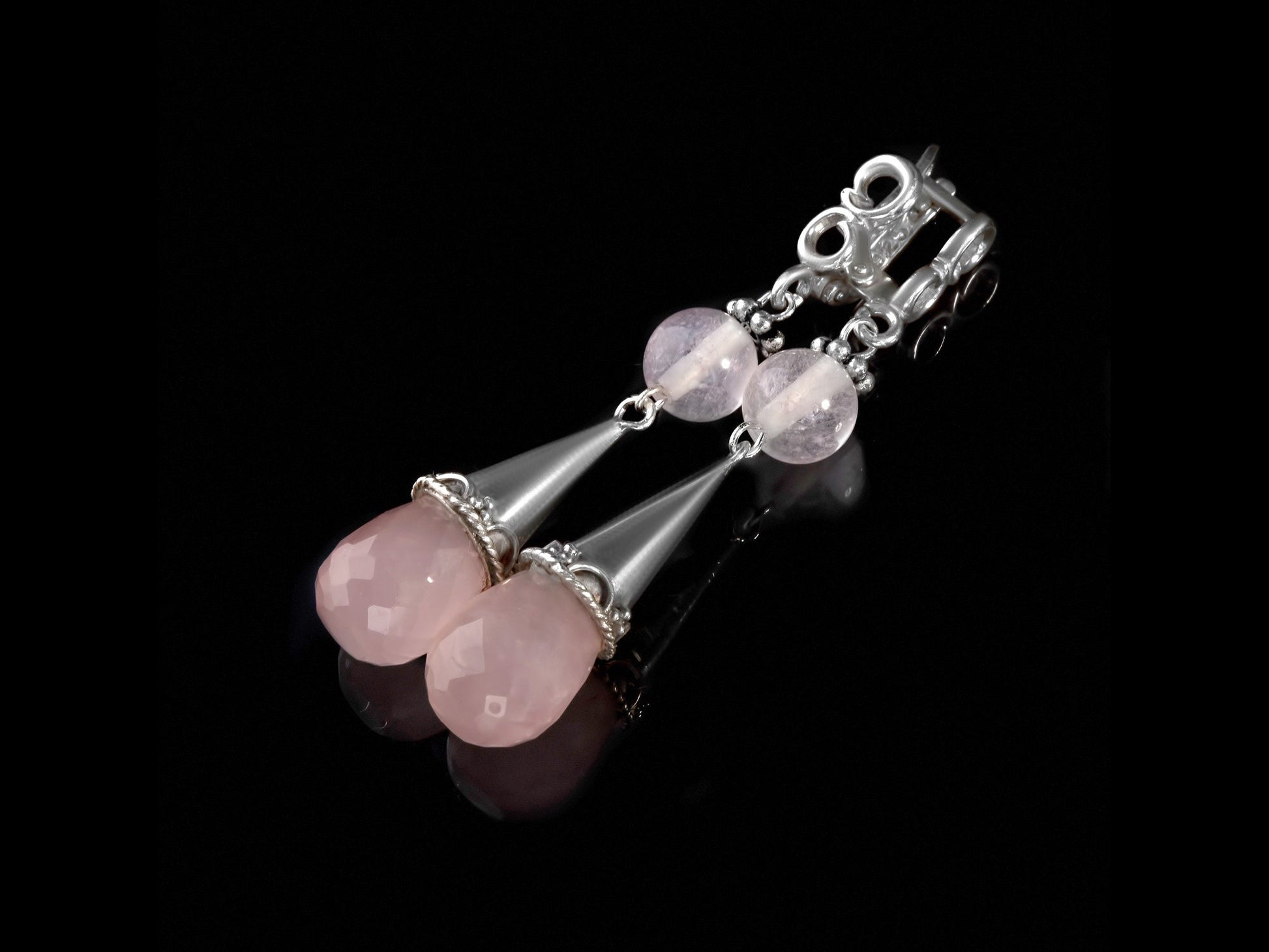 Rose quartz earrings