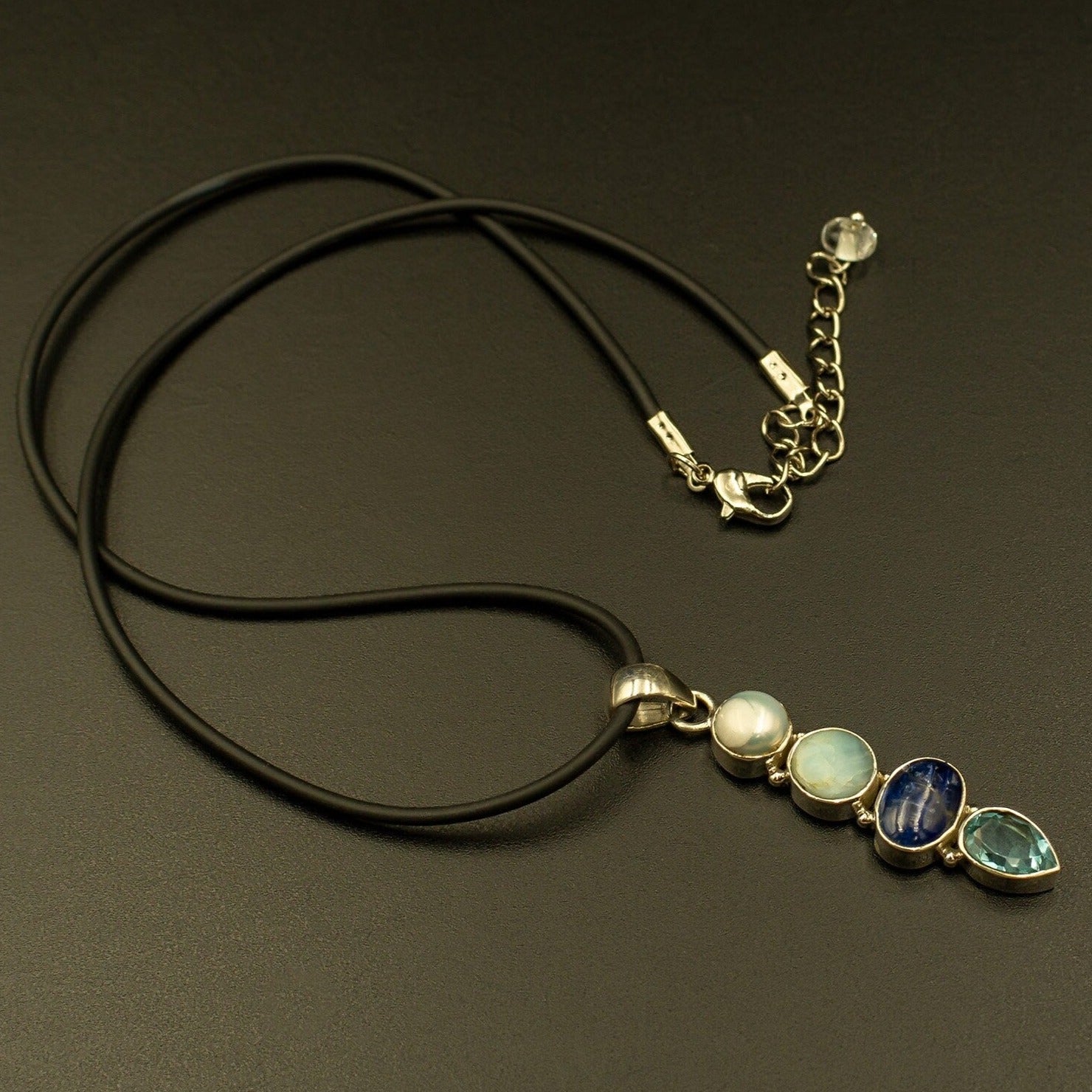 Multigem pendant necklace