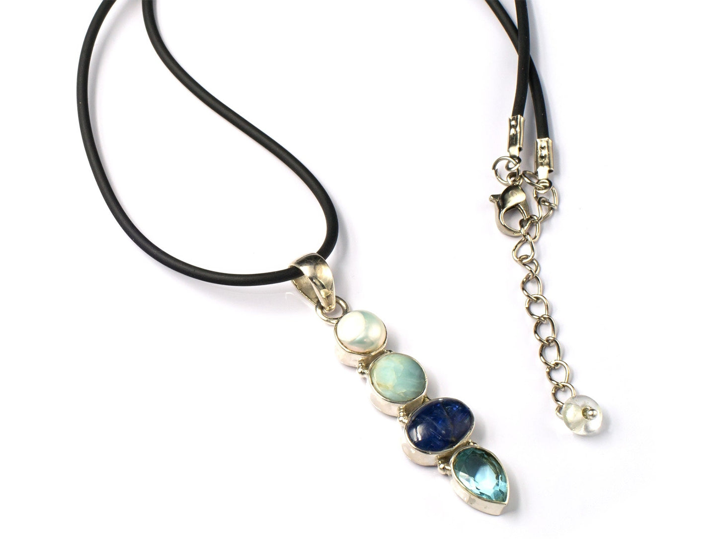 Multigem pendant necklace