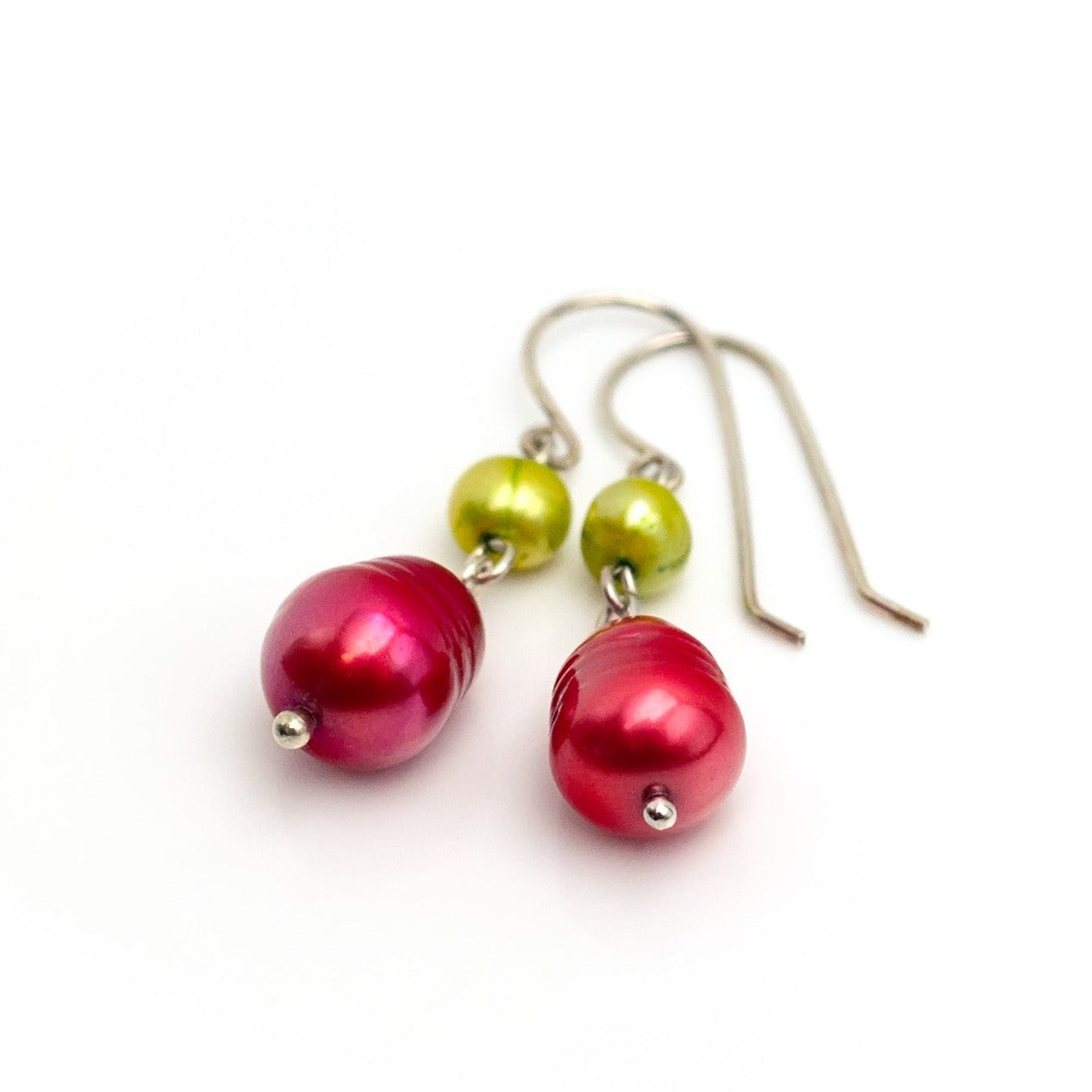 Bright pearl earrings