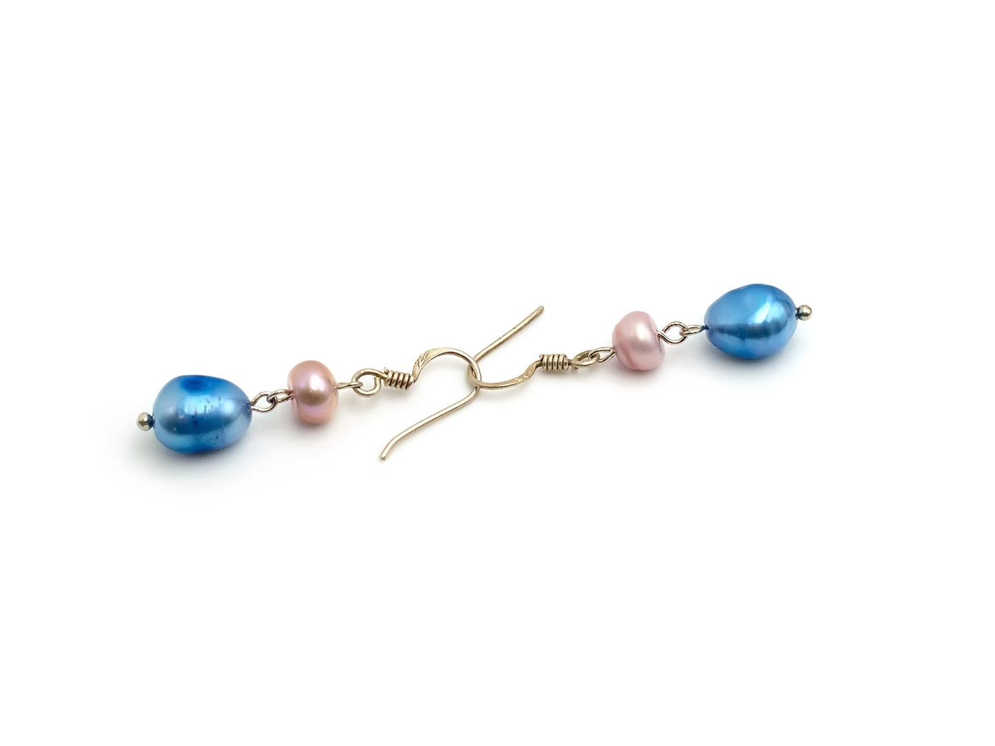 Blue-pink earrings