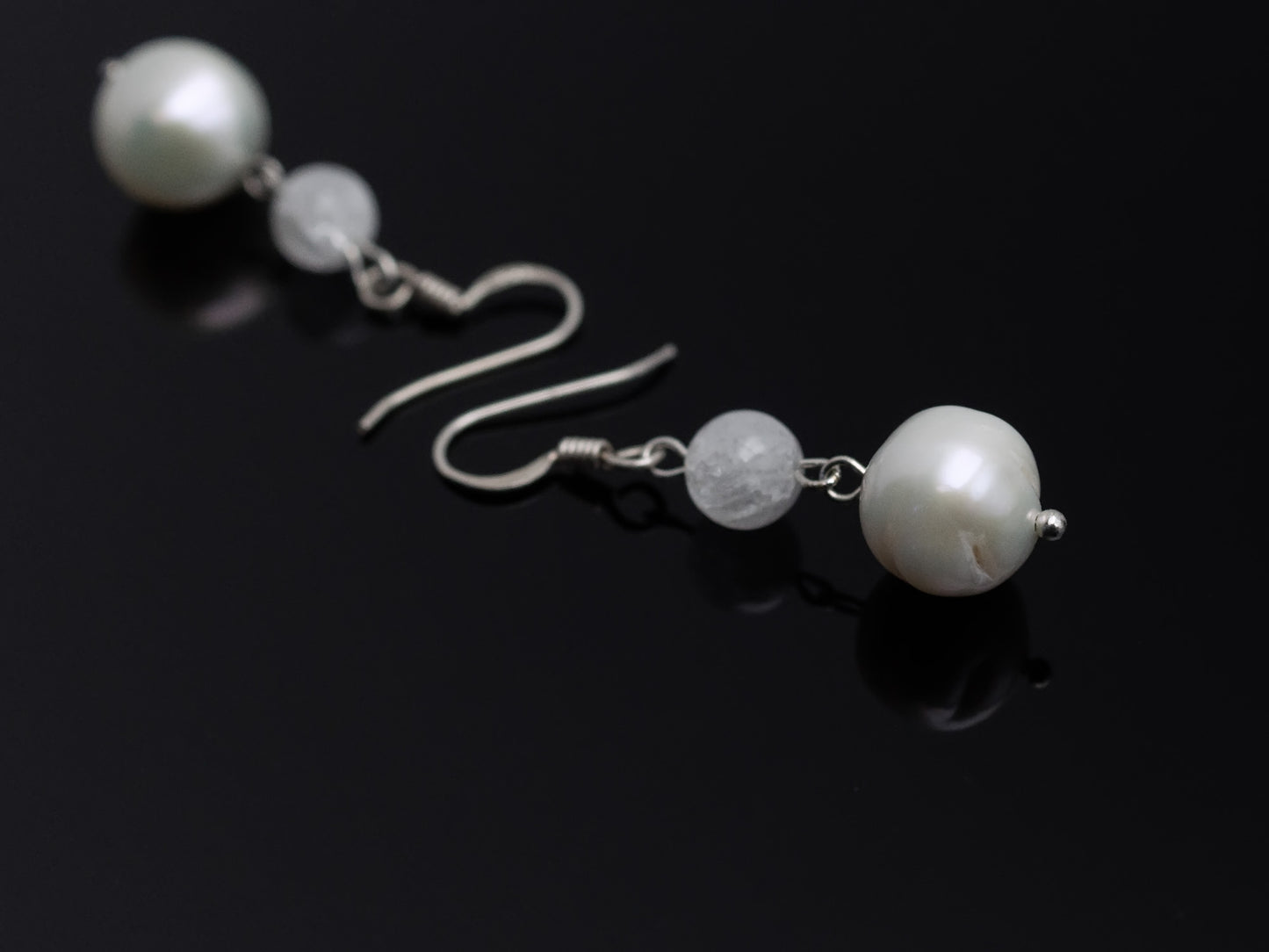 White pearl earrings