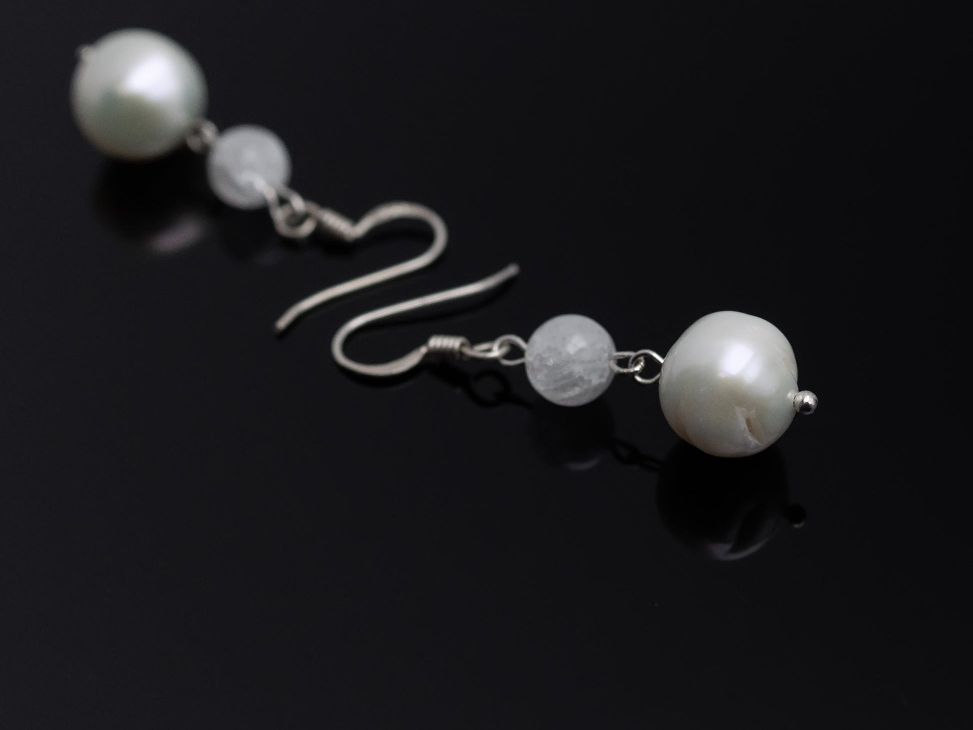 White pearl earrings