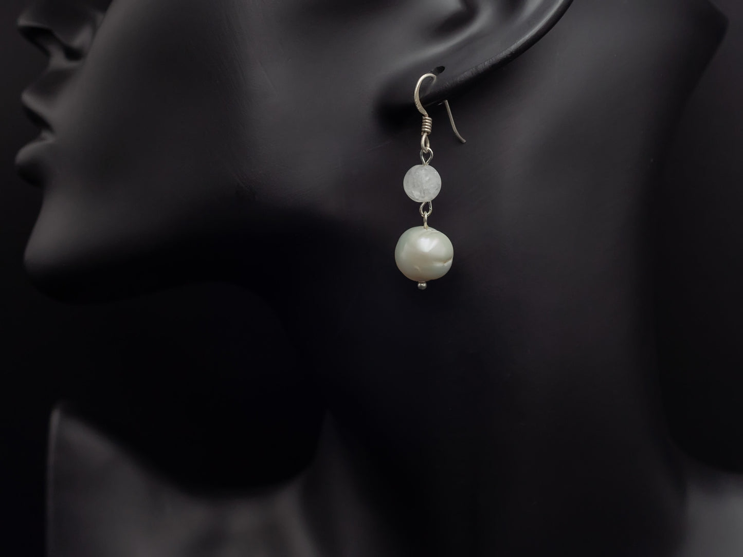 White pearl earrings