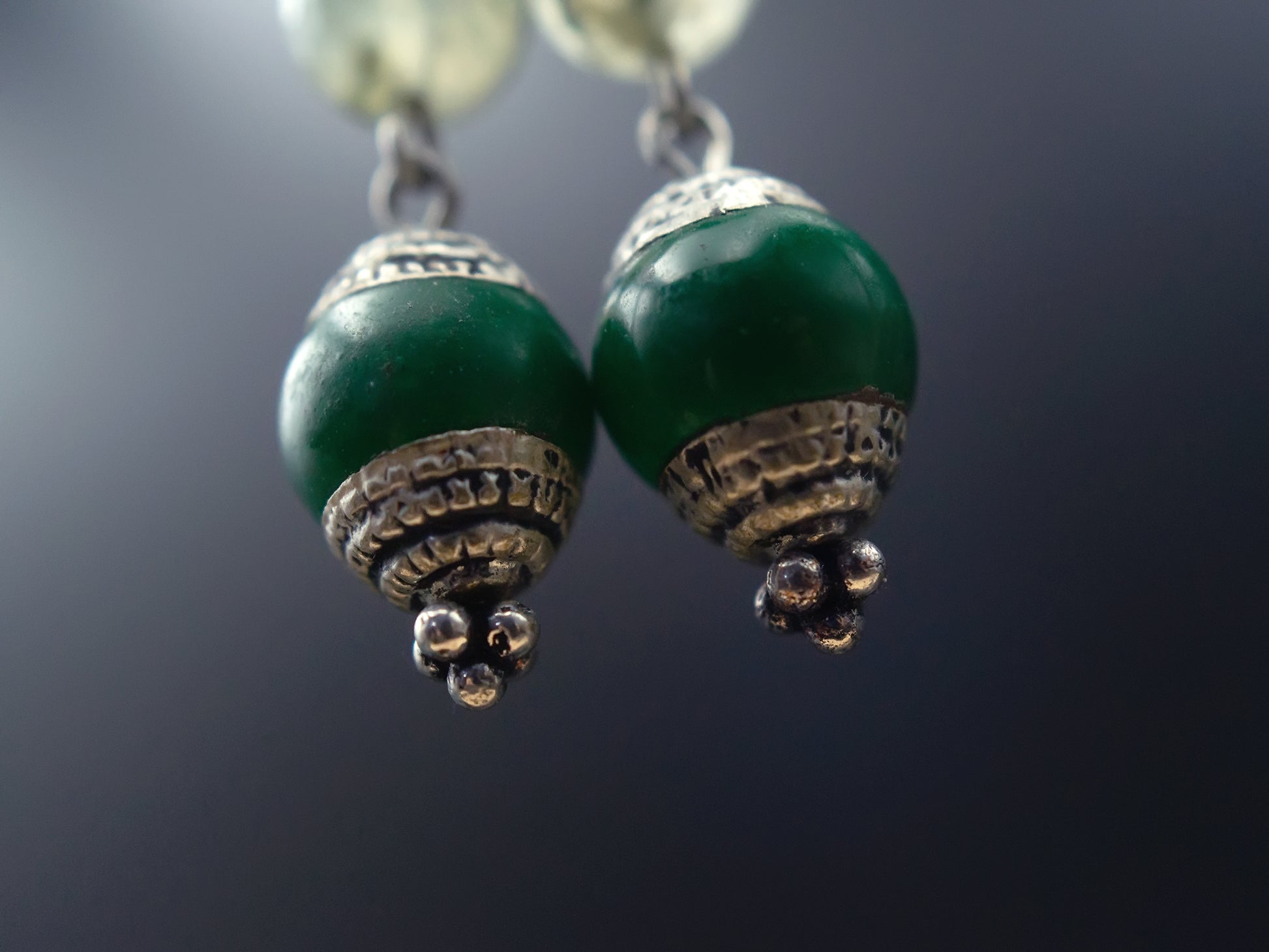 Bright green earrings