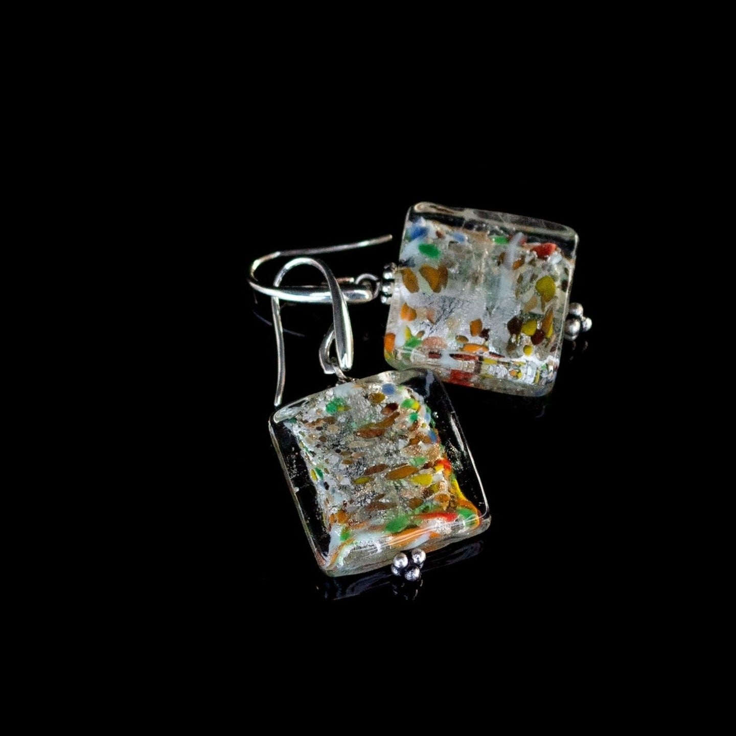 Square Murano earrings