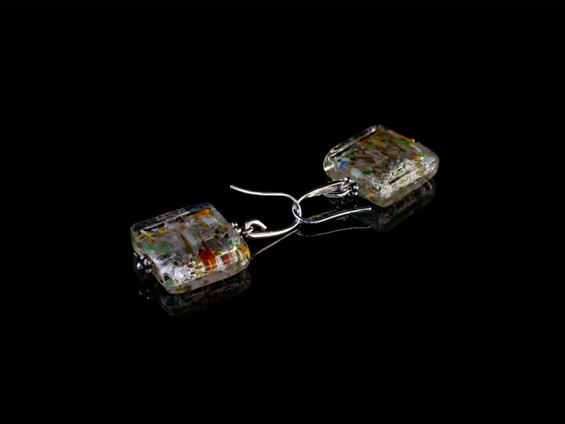 Square Murano earrings