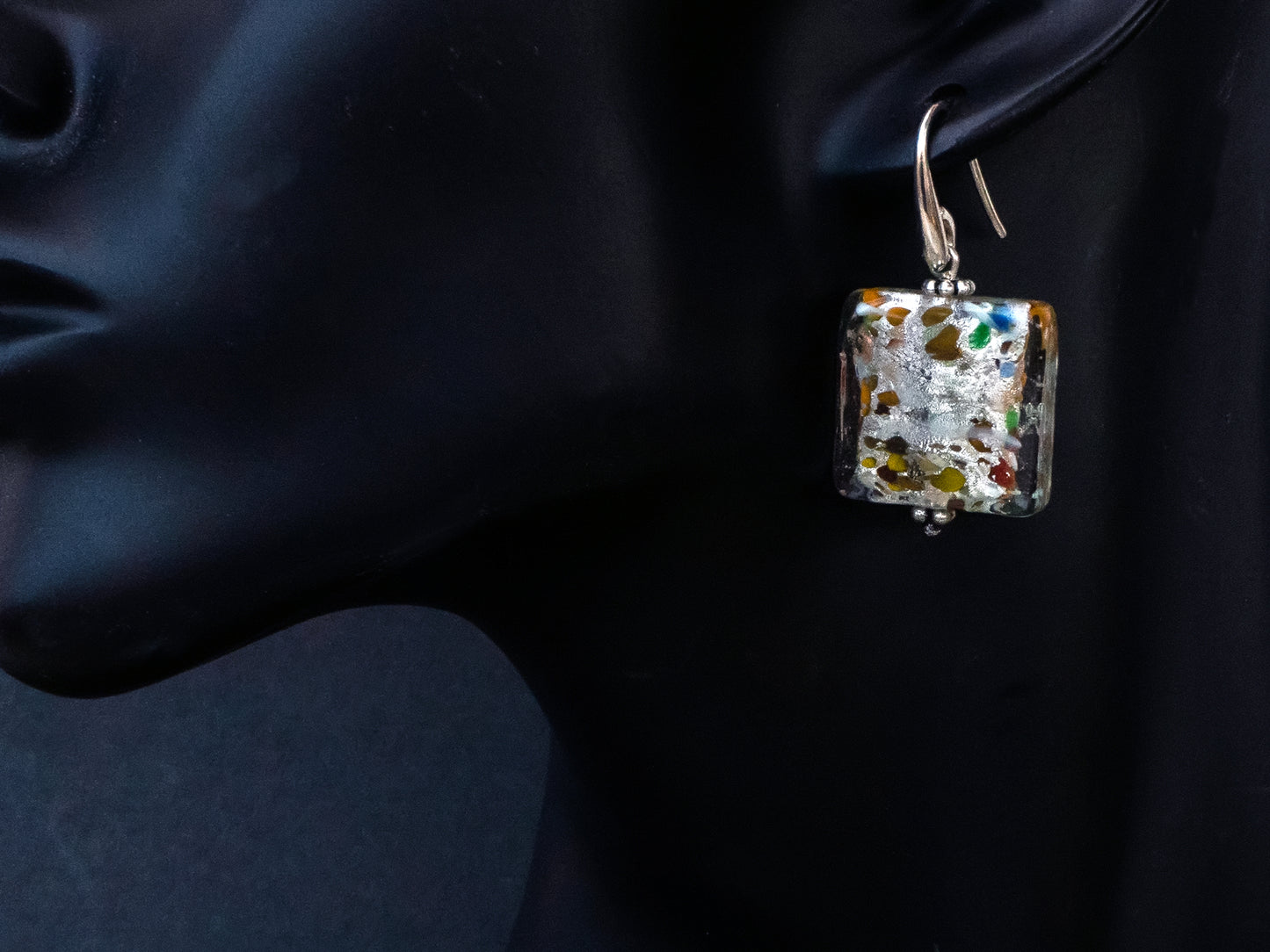 Square Murano earrings