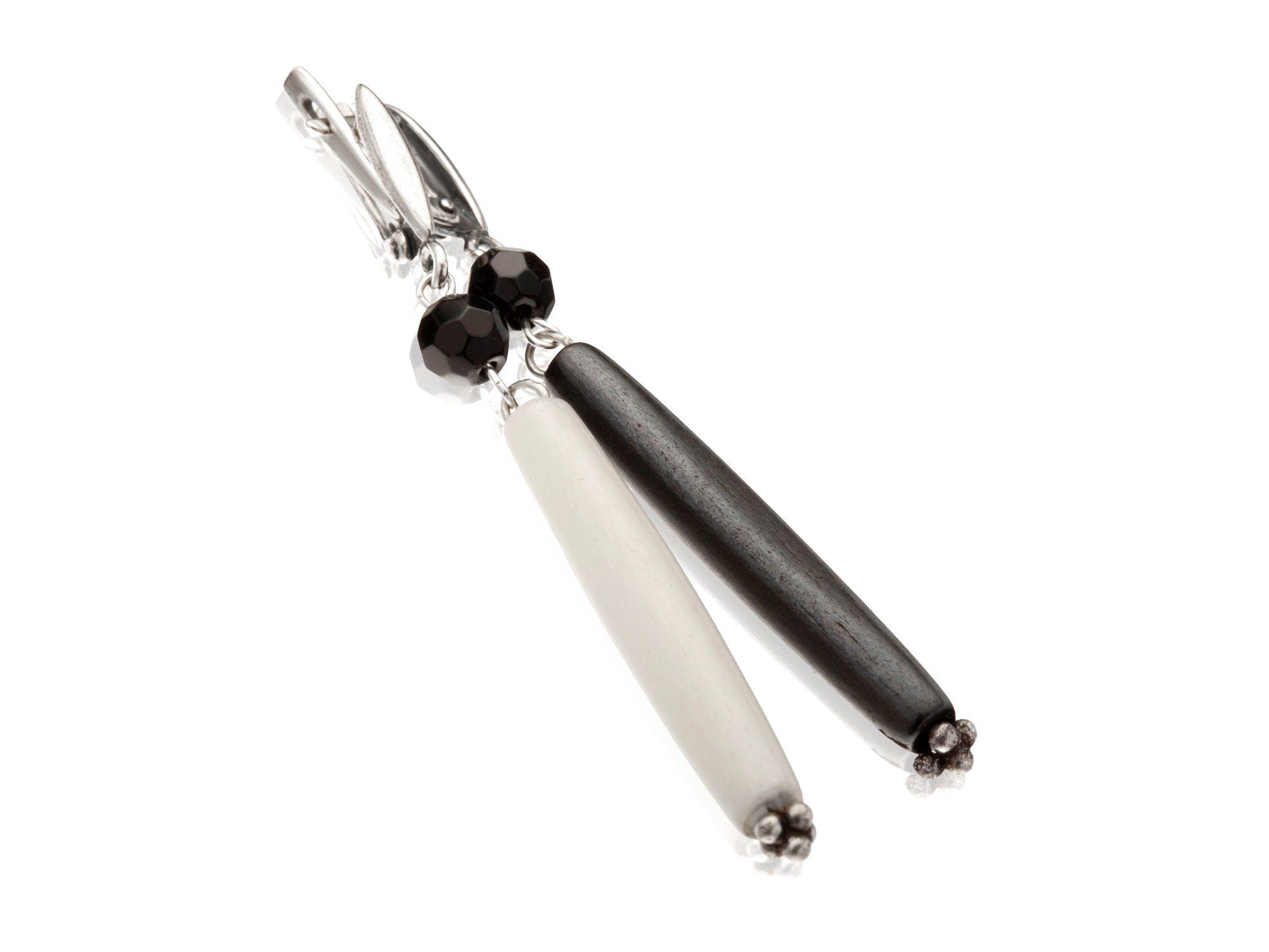 onyx silver earrings